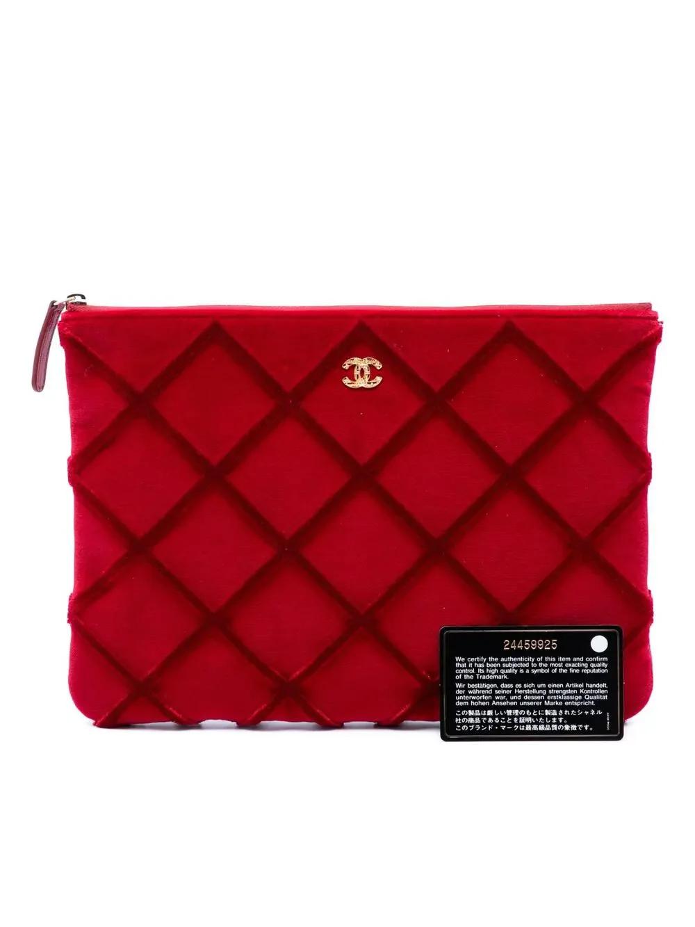 Chanel Medium Cc Quilted Velvet O Case #284807C10B